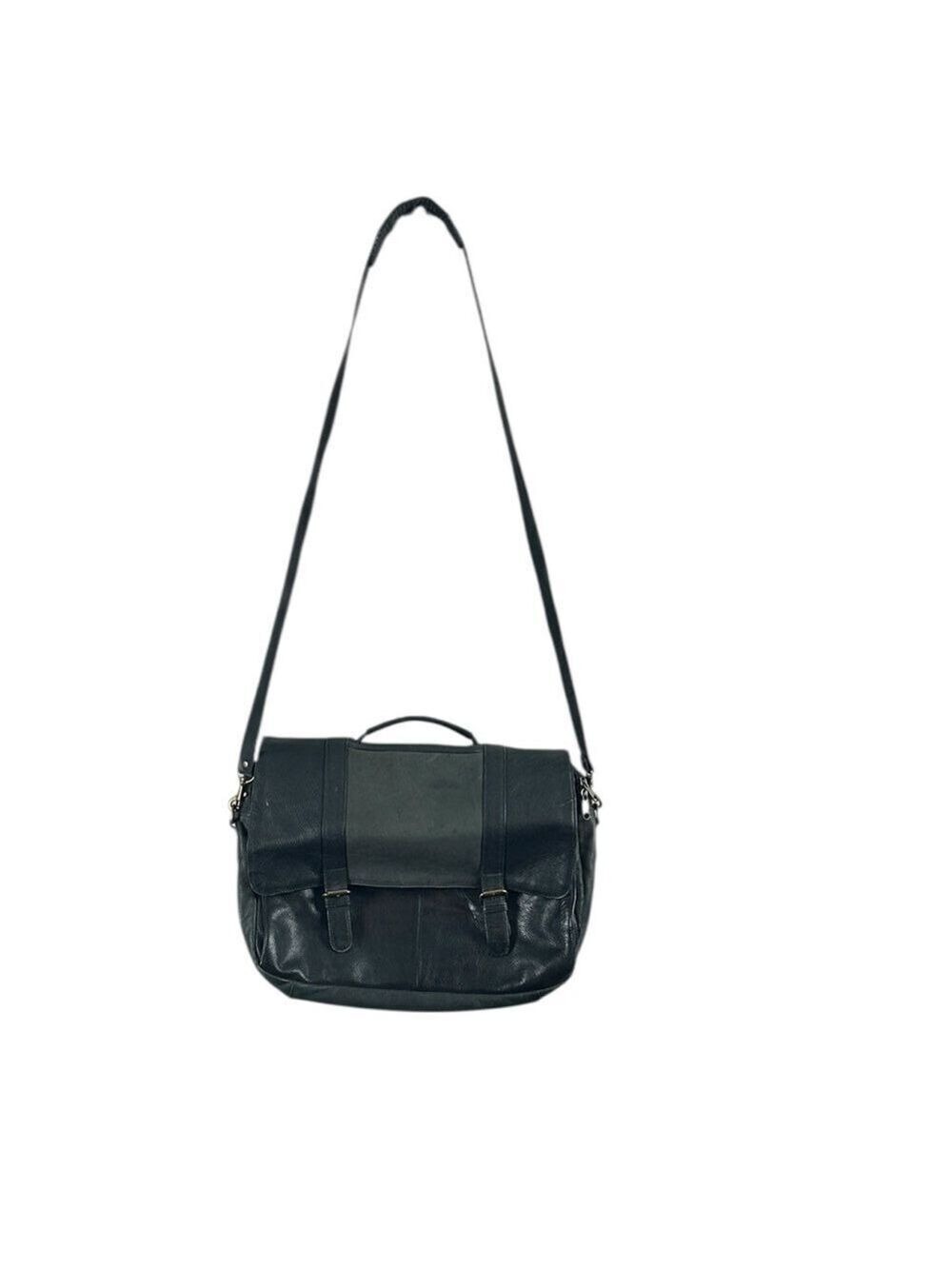 Wilson’s Leather Vintage Black Leather Messenger Bag